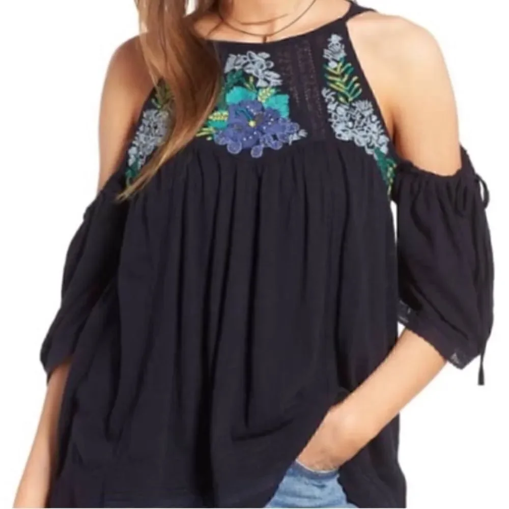 FREE PEOPLE Fast Times Cold Shoulder Top s - Picture 3 of 10